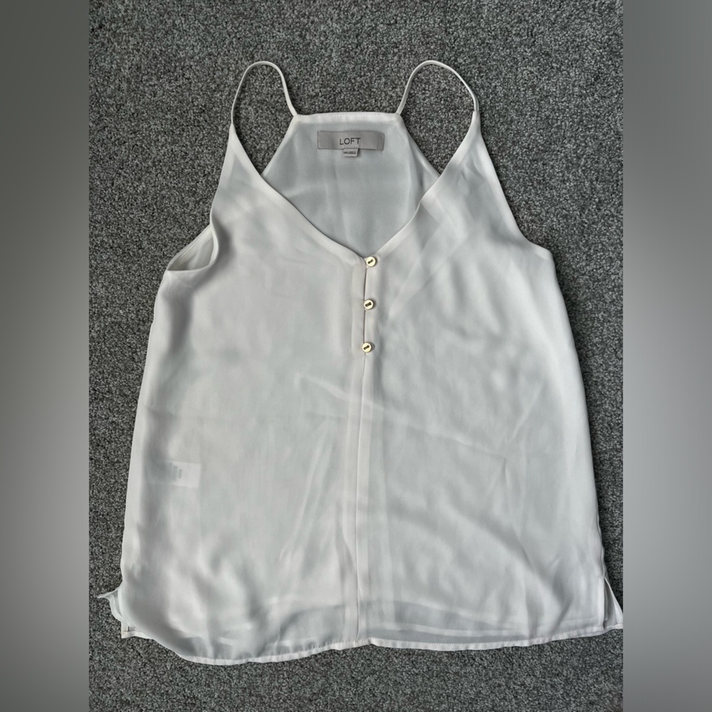 Loft xxs soft white tank top